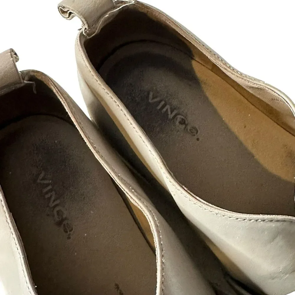 Vince Women's Platform Sneakers Size 9 Wallace Leather‎ Gray Slip On Shoes